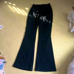 Black flared leggings